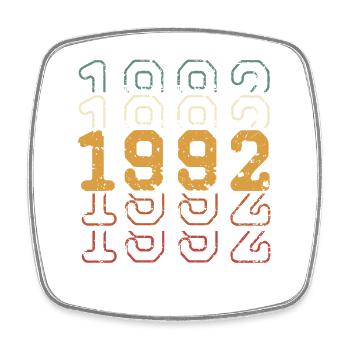 1992 - Viereckiger Kühlschrankmagnet - Weiß - Vorne