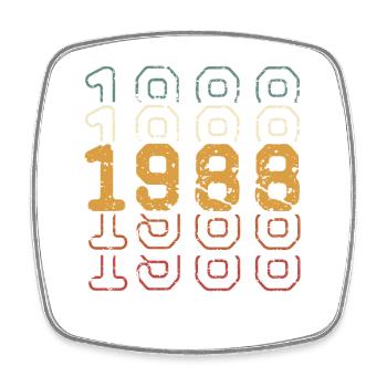 1988 - Square fridge magnet - white - Front