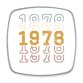 1978 - Viereckiger Kühlschrankmagnet - Weiß - Vorne