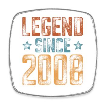2008 Born Year of birth Birthday - Square fridge magnet - white - Front