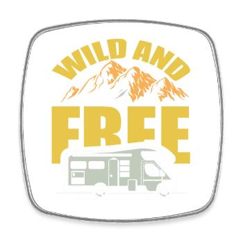 Wild und Frei Wohnmobil Abenteuer - Viereckiger Kühlschrankmagnet - Weiß - Vorne