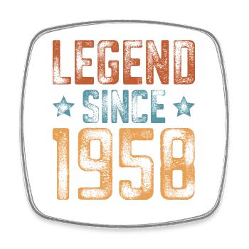 1958 Born Year of birth Birthday - Square fridge magnet - white - Front