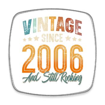 2006 Geburtsjahr 18.Geburtstag Baujahr Vintage - Viereckiger Kühlschrankmagnet - Weiß - Vorne