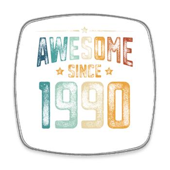 1990 Naissance Année de naissance - Magnet carré - blanc - Devant