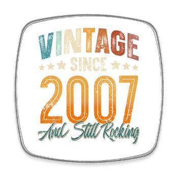 2007 Geburtsjahr Geburtstag Baujahr Vintage - Viereckiger Kühlschrankmagnet - Weiß - Vorne