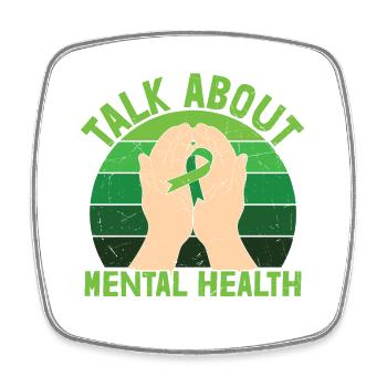 Talk About Mental Health - Square fridge magnet - white - Front