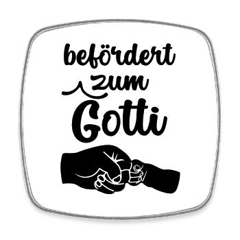 Befördert zum Gotti Patentante Schweiz Taufgotti - Viereckiger Kühlschrankmagnet - Weiß - Vorne