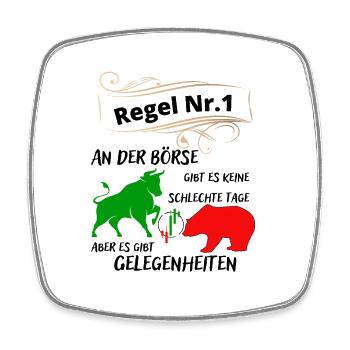 Bull and bear the animals of the stock market and stocks - Square fridge magnet - white - Front