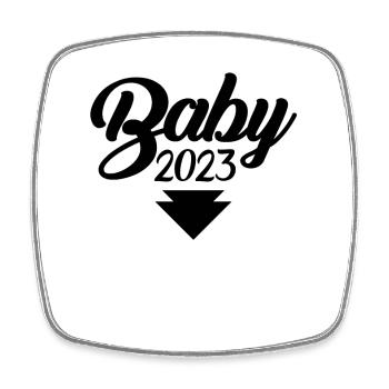 Bébé 2023 - Magnet carré - blanc - Devant
