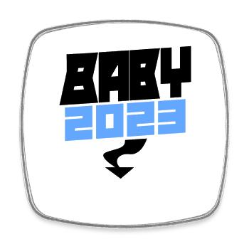Grossesse Bébé enceinte 2023 Jeune fils - Magnet carré - blanc - Devant