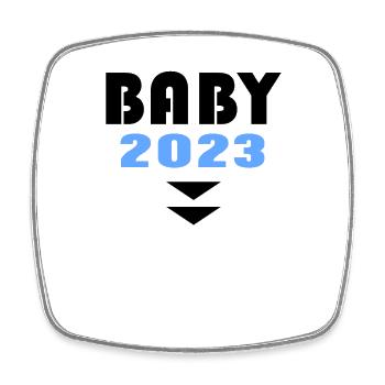 Baby 2023 Junge - Viereckiger Kühlschrankmagnet - Weiß - Vorne