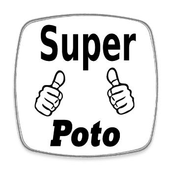 super poto, amitié, copinage - Magnet carré - blanc - Devant
