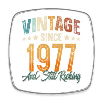 1977 Année de naissance Anniversaire Année de construction Millésime - Magnet carré - blanc - Devant