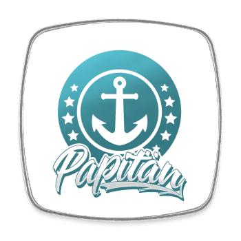 Papitän Papa Vater Kapitän Segeln Boot Schiff - Viereckiger Kühlschrankmagnet - Weiß - Vorne