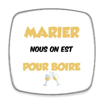 Humour EVG Cadeau Futur Marié Garçon Mariage Team - Magnet carré - blanc - Devant
