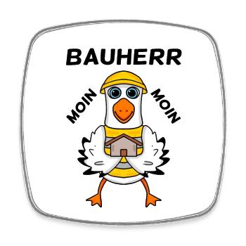 Bauherr Hausbau Baustelle Richtfest Geschenk - Viereckiger Kühlschrankmagnet - Weiß - Vorne