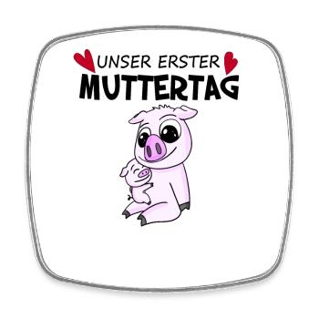 Muttertag Geschenk - Unser erster Muttertag - Viereckiger Kühlschrankmagnet - Weiß - Vorne