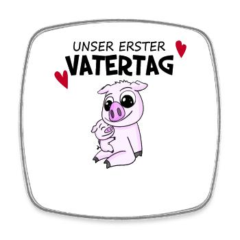 Vatertag Geschenk - Unser erster Vatertag - Viereckiger Kühlschrankmagnet - Weiß - Vorne