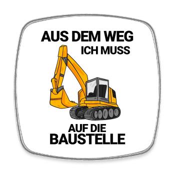 Baustelle Bagger Baggerfahrer Geschenk - Viereckiger Kühlschrankmagnet - Weiß - Vorne