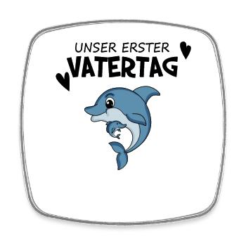 Vatertag Geschenk - Unser erster Vatertag - Viereckiger Kühlschrankmagnet - Weiß - Vorne