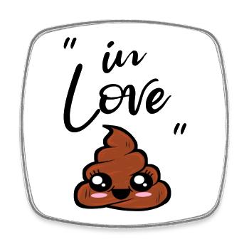 kawaii poop - Viereckiger Kühlschrankmagnet - Weiß - Vorne