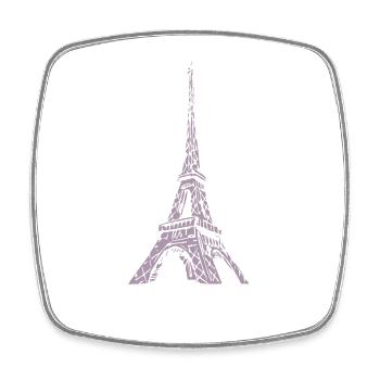 Paris Eiffel Tower - Square fridge magnet - white - Front