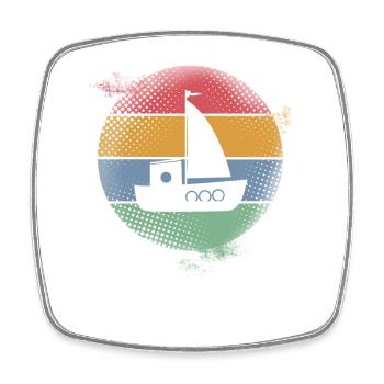 Voilier Sailor Sailing Kids Motif - Magnet carré - blanc - Devant