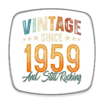 1959 Year of birth Birthday Year of construction Vintage - Square fridge magnet - white - Front