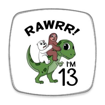 13th birthday 13 years gift - Square fridge magnet - white - Front