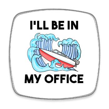 Boat Captain Motorboat Boat License - Square fridge magnet - white - Front