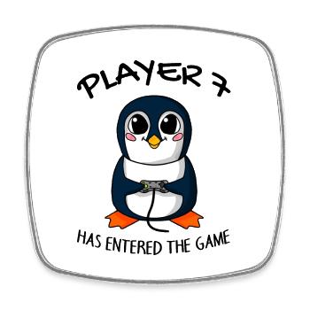 Player 7 has entered the game Baby - Square fridge magnet - white - Front