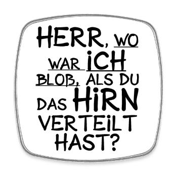 Hirn Gehirn Schlau Dumm - Viereckiger Kühlschrankmagnet - Weiß - Vorne