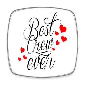 BEST CREW EVER - Square fridge magnet - white - Front