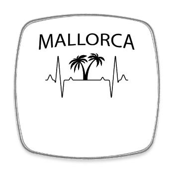 Mallorca Herzschlag - Viereckiger Kühlschrankmagnet - Weiß - Vorne