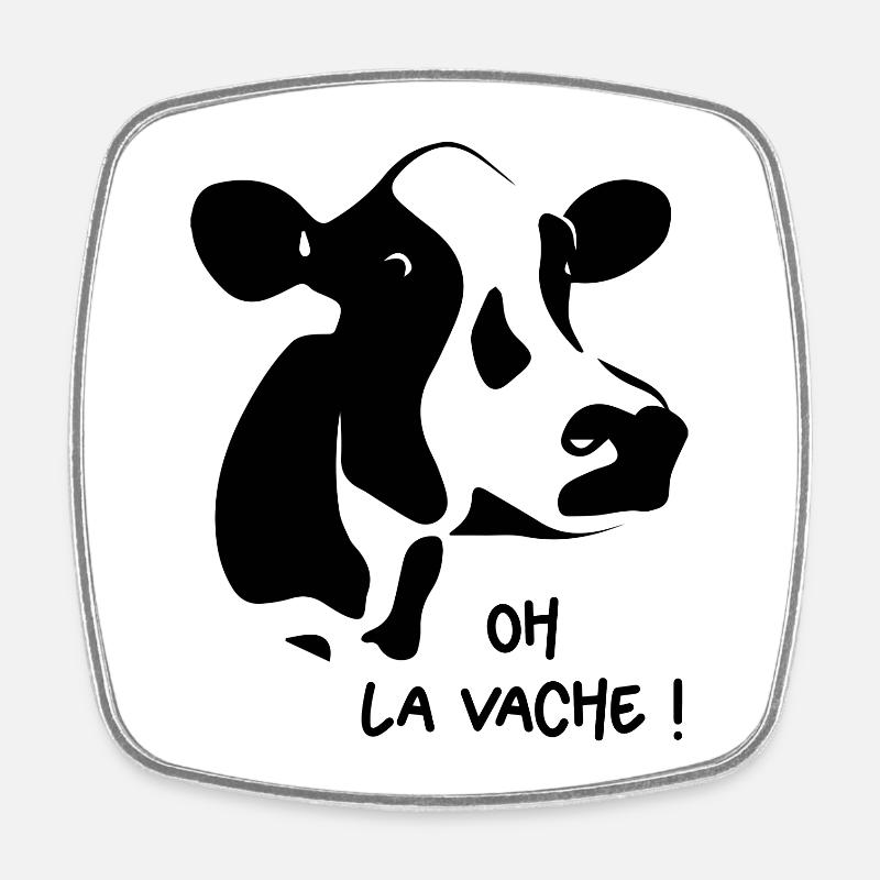 Oh La Vache - Magnet carré - blanc