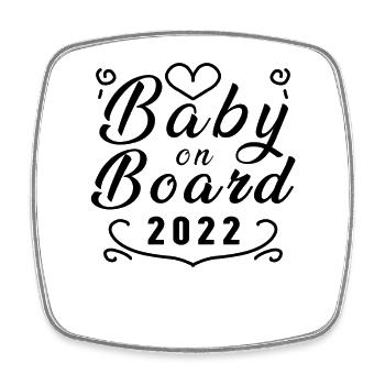 Baby 2022 - Geburt Schwanger 2022 - Viereckiger Kühlschrankmagnet - Weiß - Vorne