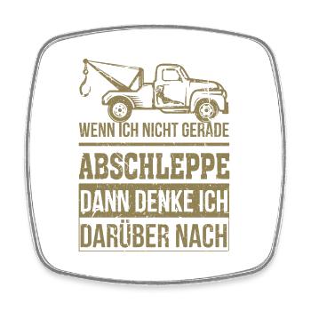 Abschleppdienst wenn ich nicht gerade abschleppe - Viereckiger Kühlschrankmagnet - Weiß - Vorne