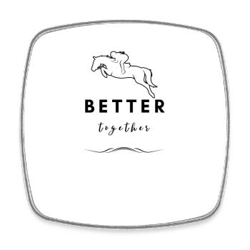 Better together - Pferdeliebhaber - Viereckiger Kühlschrankmagnet - Weiß - Vorne