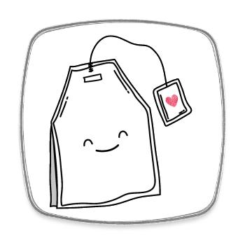 Tea lover tea smile - Square fridge magnet - white - Front