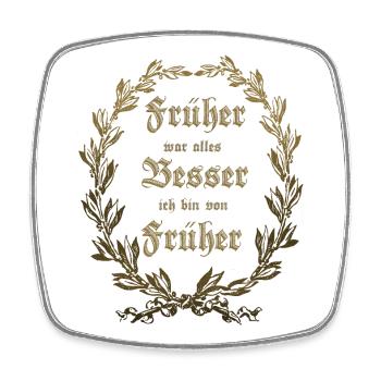 EVERYTHING USED TO BE BETTER Laurel Wreath Gold - Square fridge magnet - white - Front