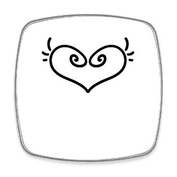 Heart Angel Guardian Angel - Square fridge magnet - white - Front