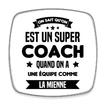 Un Super Coach Cadeau Entraîneur Sportif Humour - Magnet carré - blanc - Devant