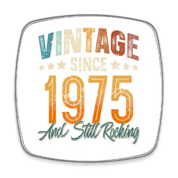 1975 Geburtsjahr Geburtstag Baujahr Vintage - Viereckiger Kühlschrankmagnet - Weiß - Vorne