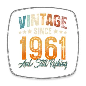 1961 Année de naissance Anniversaire Année de construction Millésime - Magnet carré - blanc - Devant