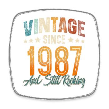 1987 Année de naissance Anniversaire Année de construction Millésime - Magnet carré - blanc - Devant