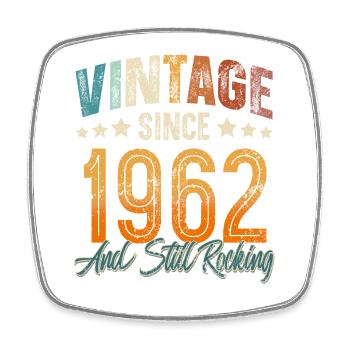 1962 Année de naissance Anniversaire Année de construction Millésime - Magnet carré - blanc - Devant