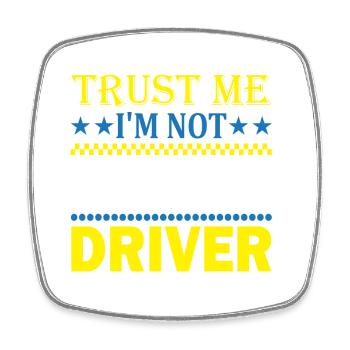 Affirmation Chauffeur de taxi - Magnet carré - blanc - Devant