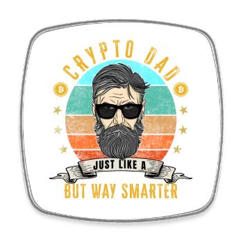 Bitcoin Crypto Dad wie ein normaler Dad - Viereckiger Kühlschrankmagnet - Weiß - Vorne