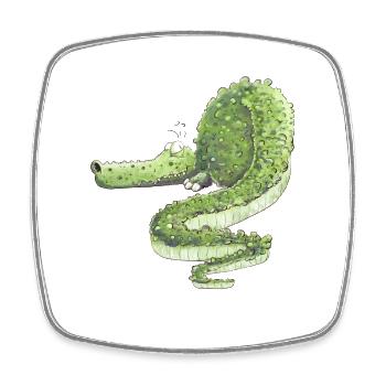 Drôle de crocodile I animaux sauvages - Magnet carré - blanc - Devant