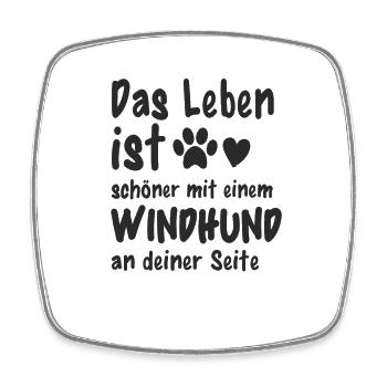 Windhund Hund Hundehalter Lustig Windhund - Viereckiger Kühlschrankmagnet - Weiß - Vorne